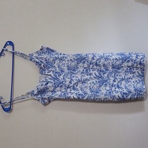 SHEIN Blue and White Floral Mini Dress